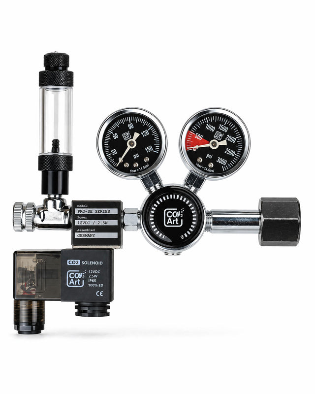 PRO-SE Series - Aquarium CO2 Dual Stage Regulator with Integrated Solenoid (US configuration)