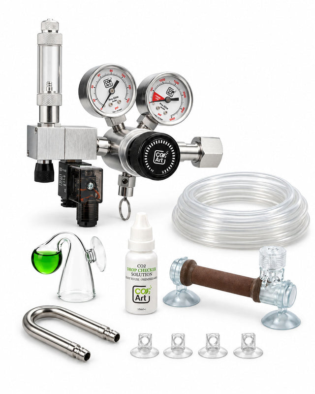 Pro-Elite Series V2 Complete Aquarium CO2 System with in-tank Flux_ Diffuser — For Tanks above 65G / For 0.4" (1cm) thick glass / 10 Feet