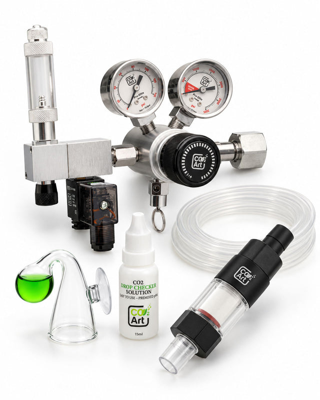 Pro-Elite Series V2 Complete Aquarium CO2 System with New Inline CO2 Diffuser — Hose Size 12/16mm - 13mm / Black / 10 Feet