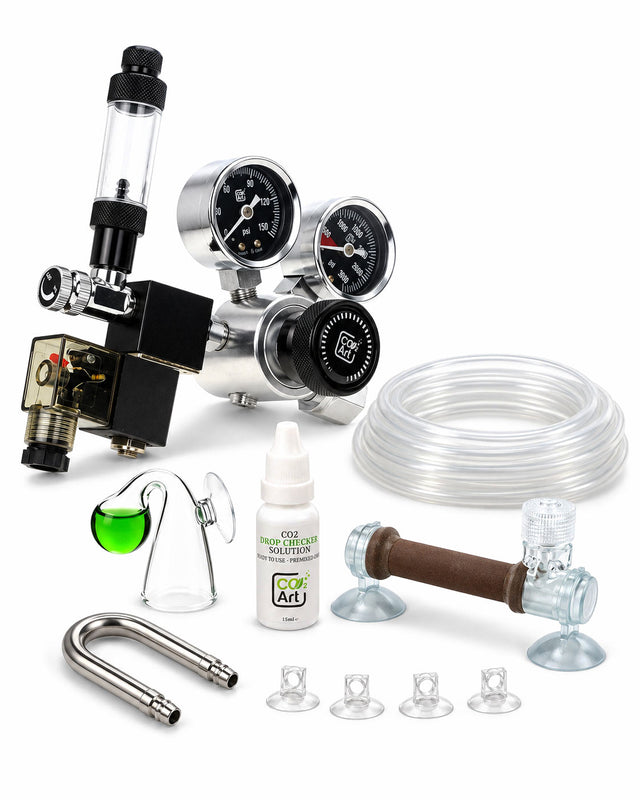 Pro-SE Series Complete Aquarium CO2 System with in-tank Flux_ Diffuser — For Tanks below 65G / For 0.4" (1cm) thick glass / 10 Feet