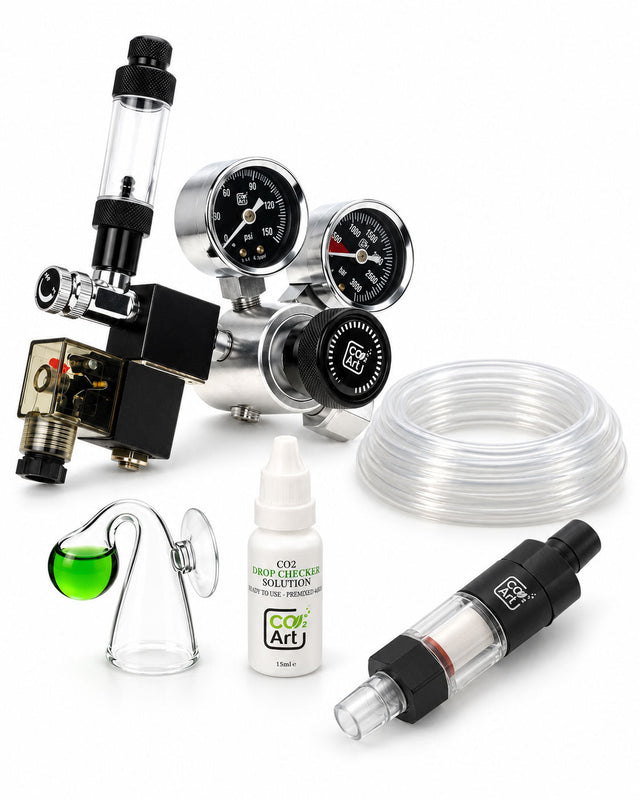 Pro-SE Series Complete Aquarium CO2 System with New Inline CO2 Diffuser — Hose Size 12/16mm - 13mm / Black / 10 Feet
